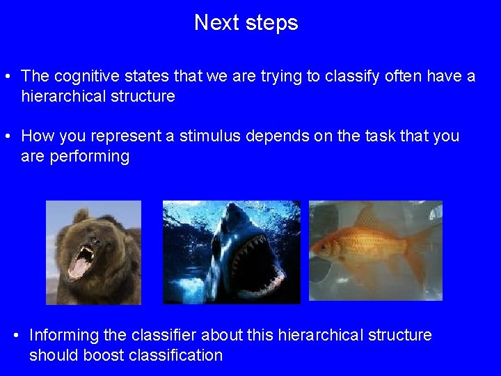 Next steps • The cognitive states that we are trying to classify often have