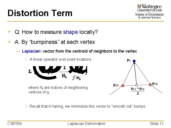 Distortion Term • Q: How to measure shape locally? • A: By “bumpiness” at