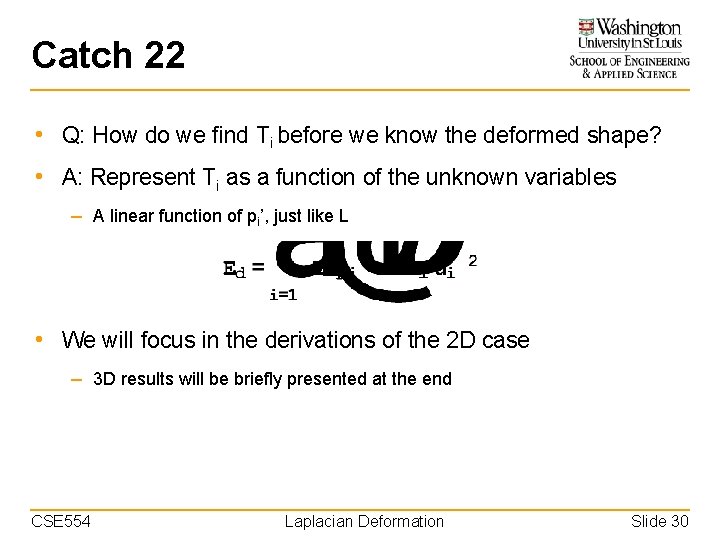 Catch 22 • Q: How do we find Ti before we know the deformed