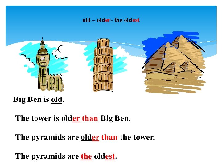 old – older- the oldest old – older- the oldest