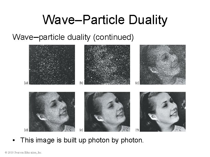 Wave–Particle Duality Wave–particle duality (continued) • This image is built up photon by photon.