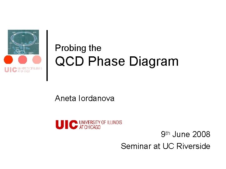Probing the QCD Phase Diagram Aneta Iordanova 9 th June 2008 Seminar at UC