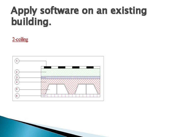 Apply software on an existing building. 