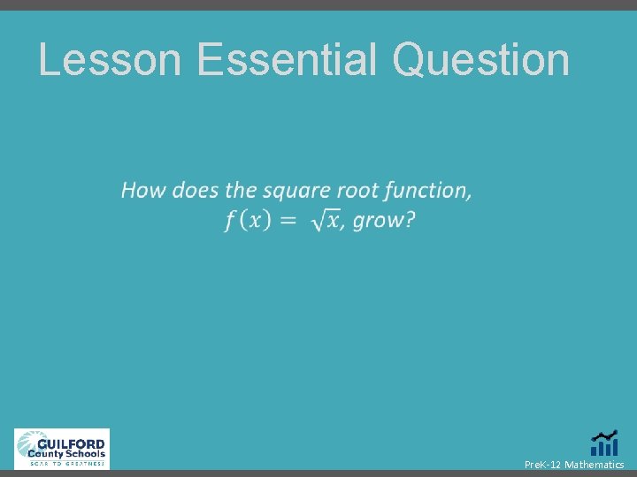 Lesson Essential Question Pre. K-12 Mathematics 