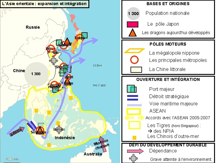 BASES ET ORIGINES L’Asie orientale : expansion et intégration 1 300 Population nationale Le