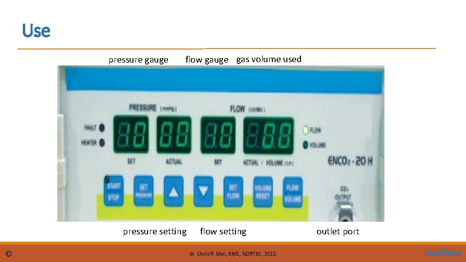 Use pressure gauge flow gauge gas volume used pressure setting © flow setting dr.