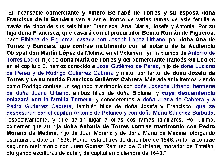 “El incansable comerciante y viñero Bernabé de Torres y su esposa doña Francisca de