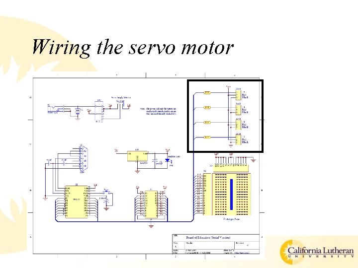 Wiring the servo motor 