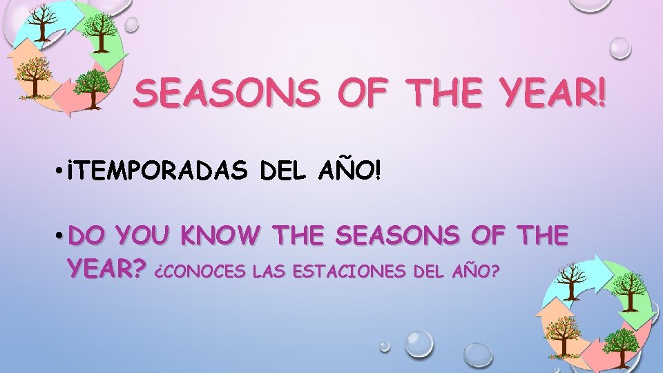 SEASONS OF THE YEAR! • ¡TEMPORADAS DEL AÑO! • DO YOU KNOW THE SEASONS