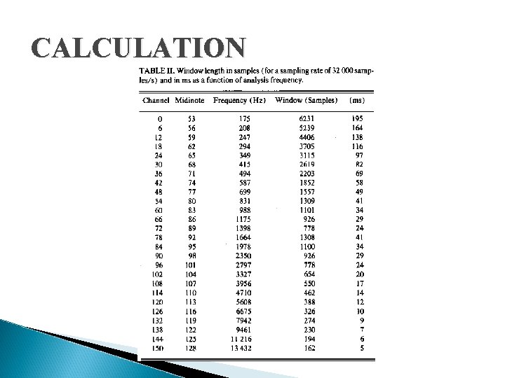 CALCULATION 