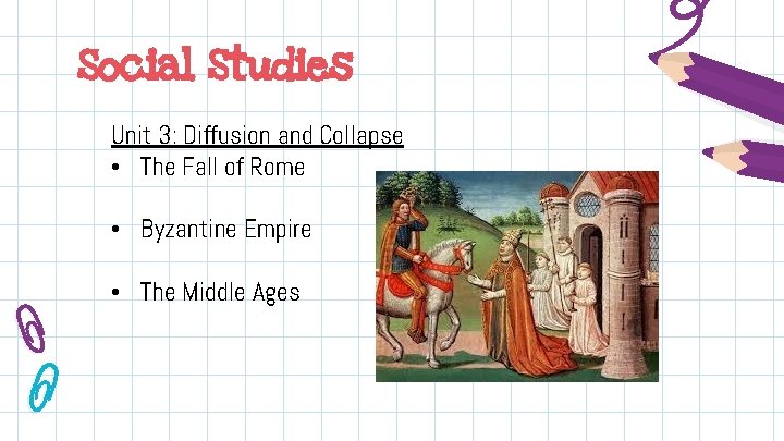 Social Studies Unit 3: Diffusion and Collapse • The Fall of Rome • Byzantine
