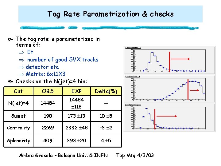 Tag Rate Parametrization & checks The tag rate is parameterized in terms of: Þ