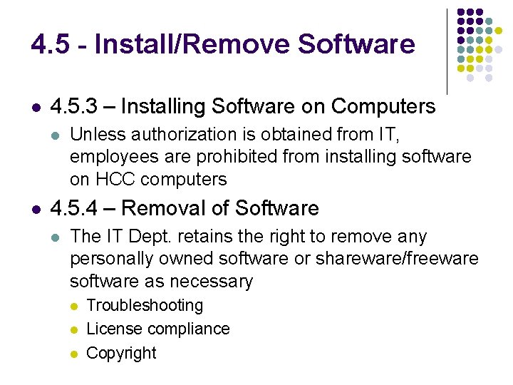 4. 5 - Install/Remove Software l 4. 5. 3 – Installing Software on Computers