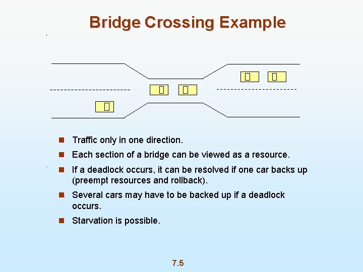 Bridge Crossing Example n Traffic only in one direction. n Each section of a