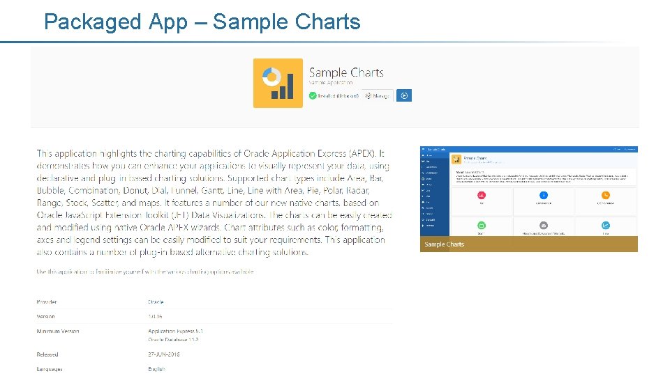 Packaged App – Sample Charts 11 