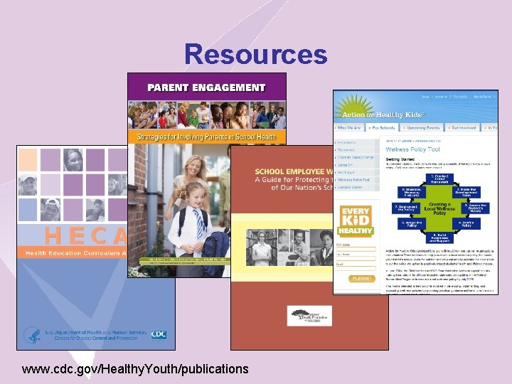 Resources www. cdc. gov/Healthy. Youth/publications 