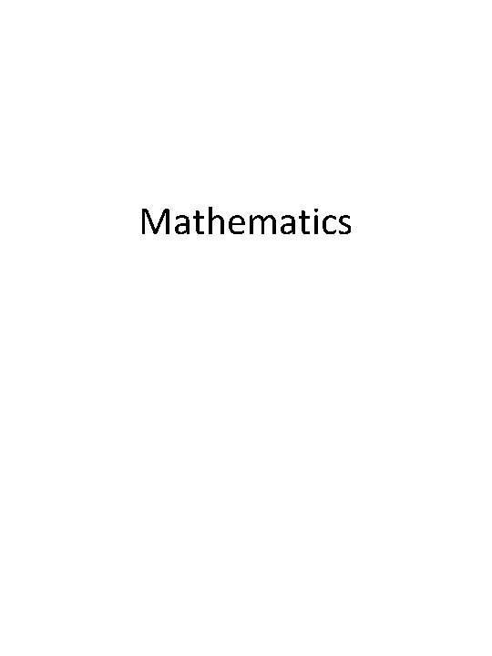 Mathematics 