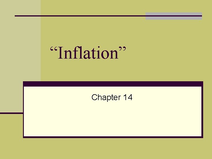 “Inflation” Chapter 14 