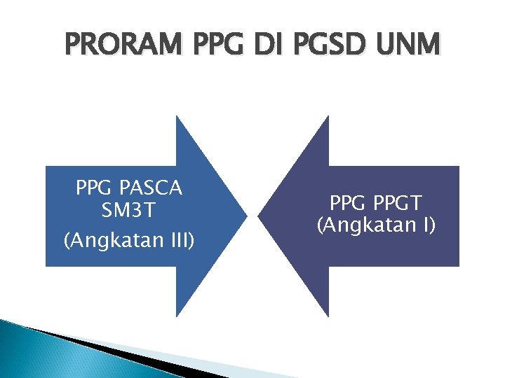 PRORAM PPG DI PGSD UNM PPG PASCA SM 3 T (Angkatan III) PPGT (Angkatan