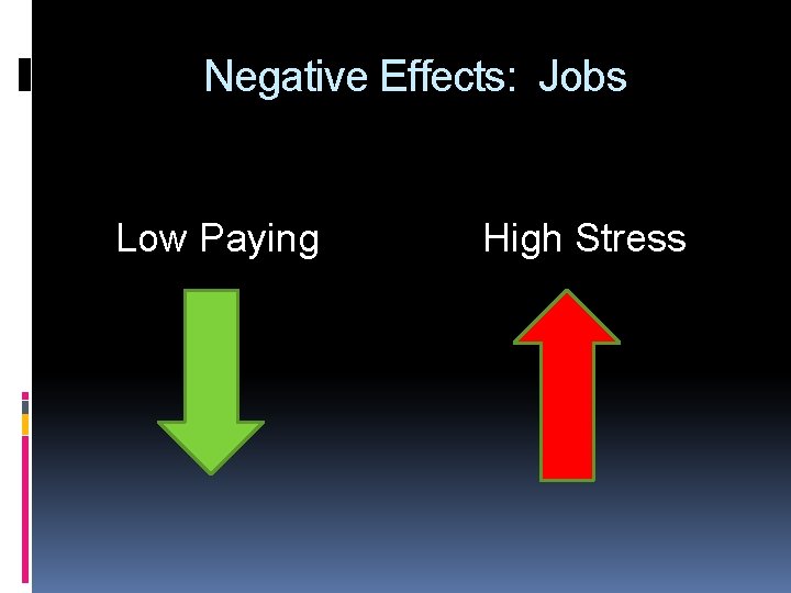 Negative Effects: Jobs Low Paying High Stress 