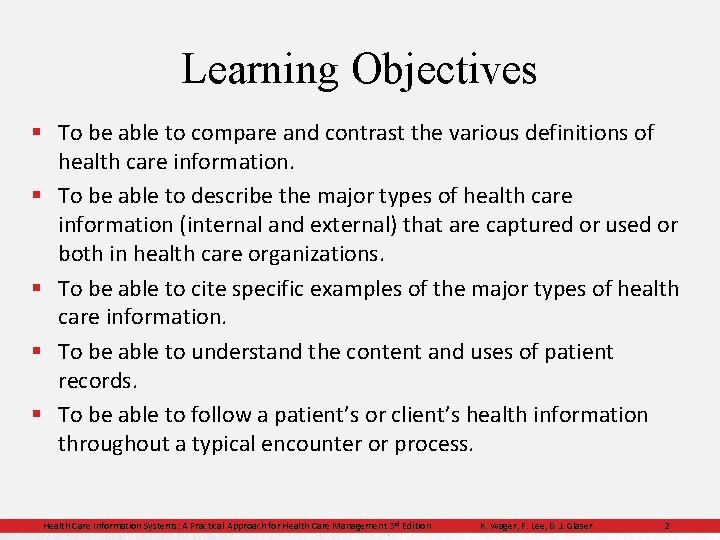 Learning Objectives § To be able to compare and contrast the various definitions of