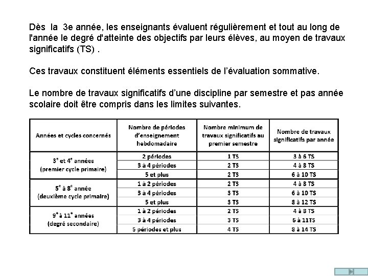 Dès la 3 e année, les enseignants évaluent régulièrement et tout au long de