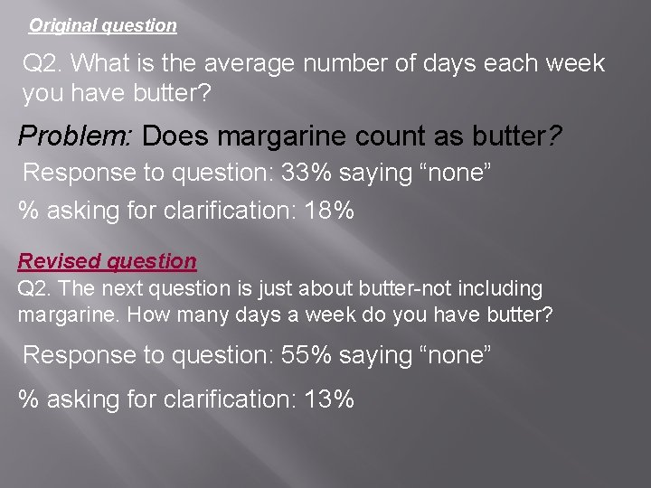 Original question Q 2. What is the average number of days each week you