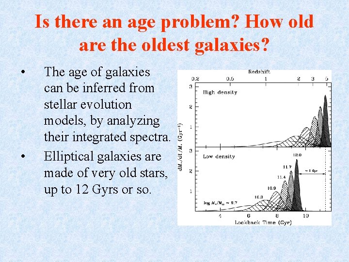 Is there an age problem? How old are the oldest galaxies? • • The