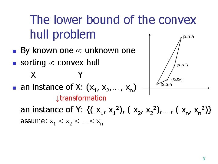 The lower bound of the convex hull problem n n n By known one