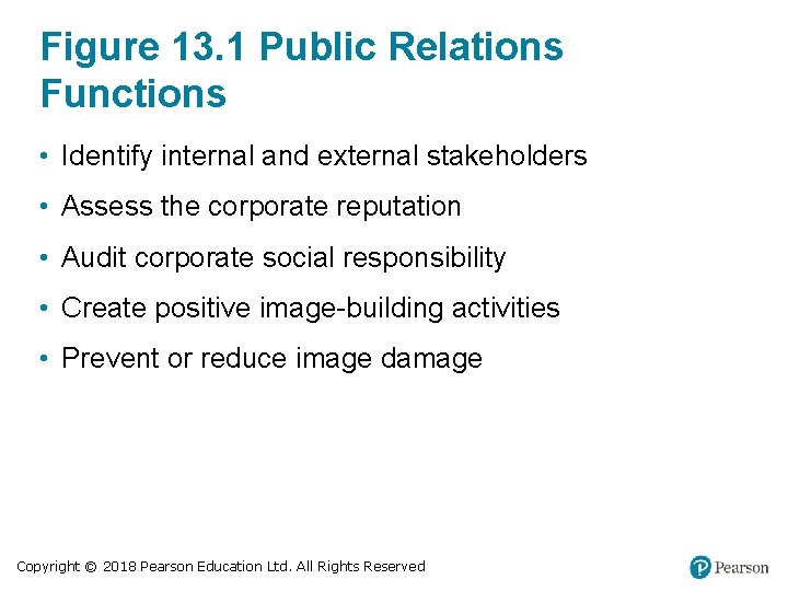 Figure 13. 1 Public Relations Functions • Identify internal and external stakeholders • Assess Figure 13. 1 Public Relations Functions • Identify internal and external stakeholders • Assess