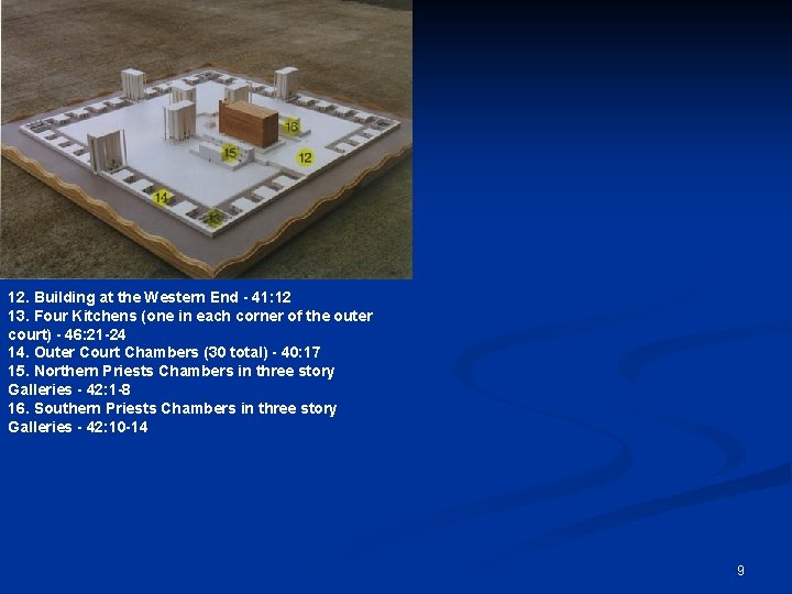 12. Building at the Western End - 41: 12 13. Four Kitchens (one in