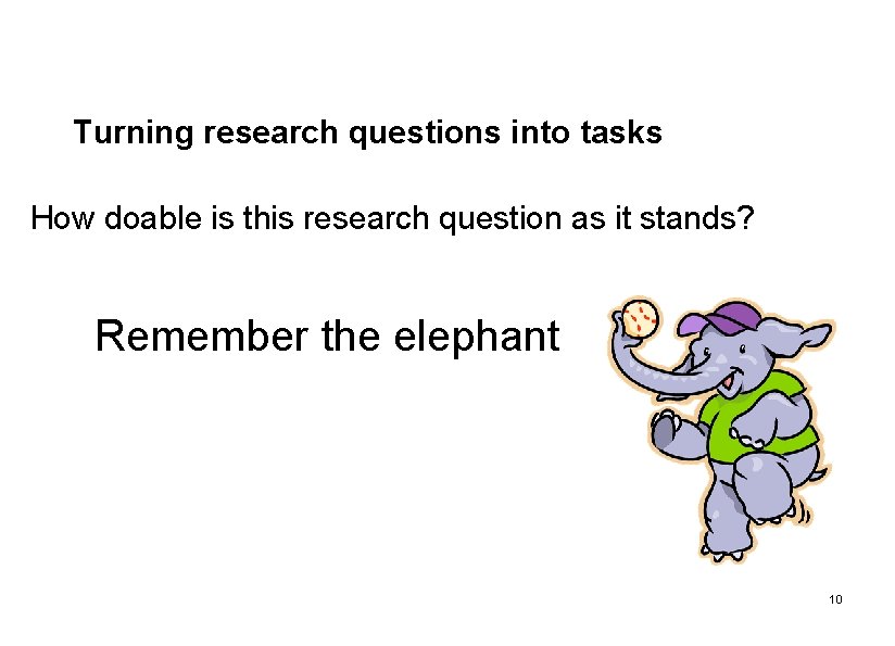 Turning research questions into tasks How doable is this research question as it stands?