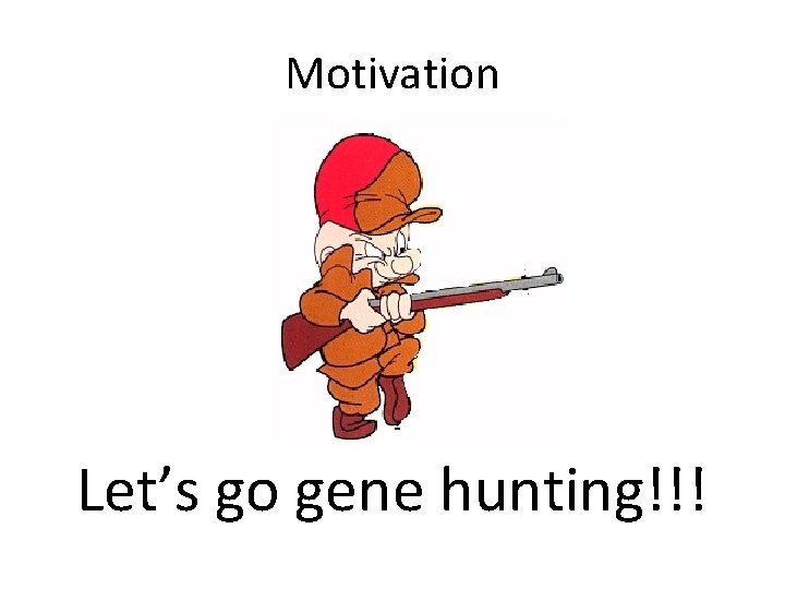 Motivation Let’s go gene hunting!!! Motivation Let’s go gene hunting!!!