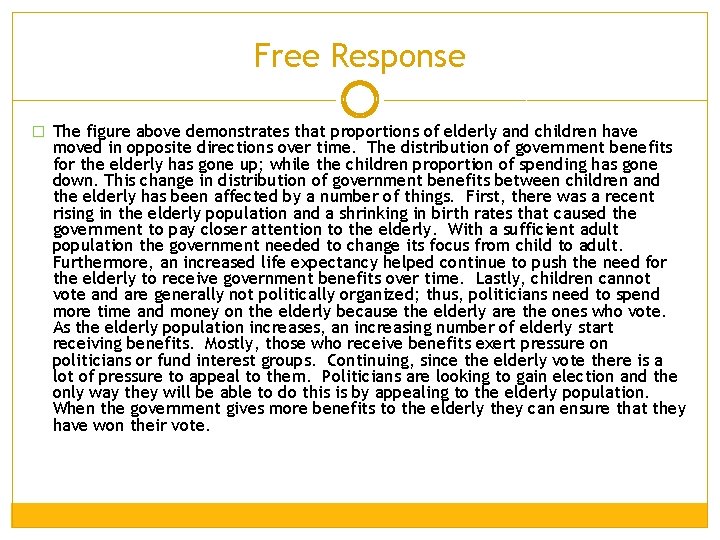 Free Response � The figure above demonstrates that proportions of elderly and children have Free Response � The figure above demonstrates that proportions of elderly and children have