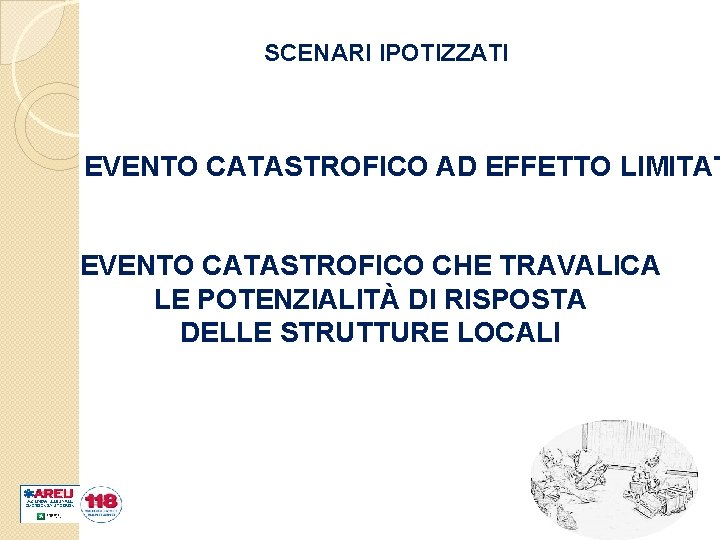 SCENARI IPOTIZZATI EVENTO CATASTROFICO AD EFFETTO LIMITAT EVENTO CATASTROFICO CHE TRAVALICA LE POTENZIALITÀ DI
