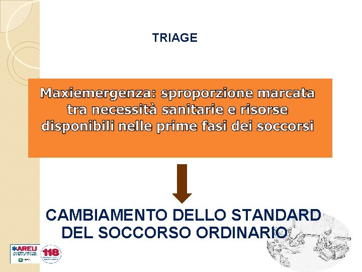 TRIAGE CAMBIAMENTO DELLO STANDARD DEL SOCCORSO ORDINARIO 