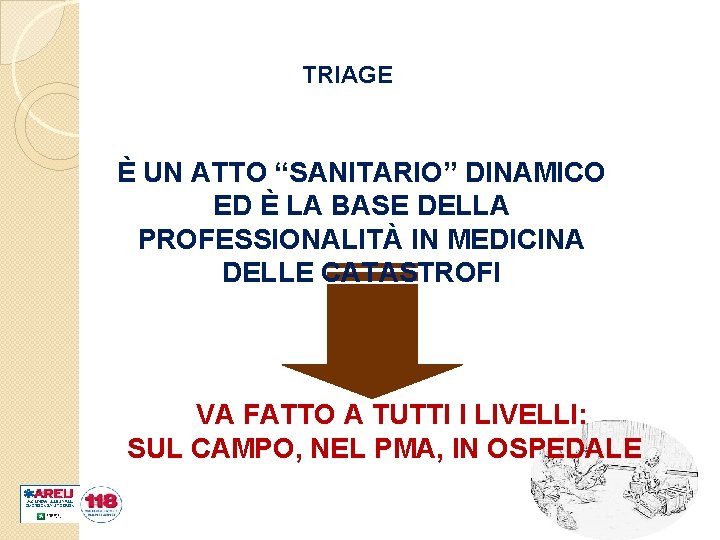 TRIAGE È UN ATTO “SANITARIO” DINAMICO ED È LA BASE DELLA PROFESSIONALITÀ IN MEDICINA