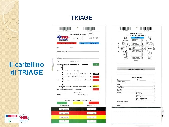 TRIAGE 123 Il cartellino di TRIAGE 1 2 3 