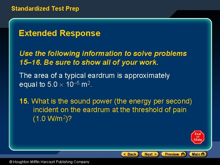 Standardized Test Prep Extended Response Use the following information to solve problems 15– 16.