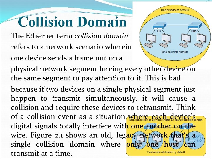 Collision Domain The Ethernet term collision domain refers to a network scenario wherein one