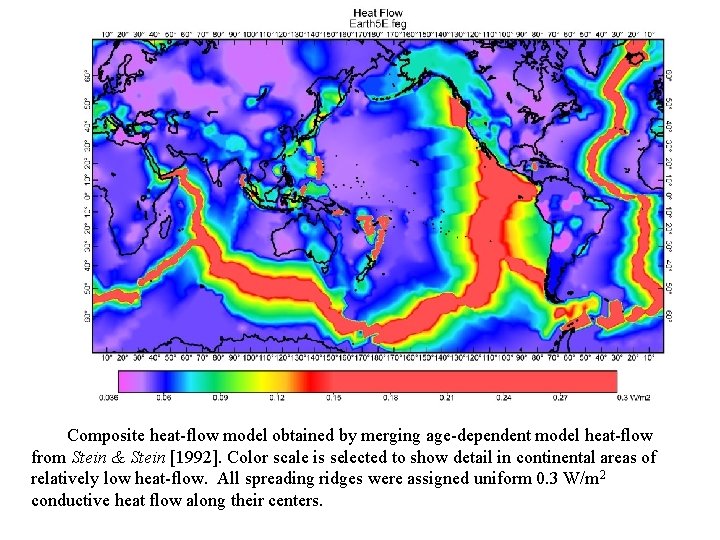  Composite heat-flow model obtained by merging age-dependent model heat-flow from Stein & Stein