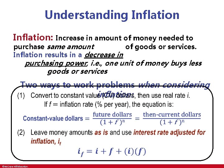 Understanding Inflation: Increase in amount of money needed to purchase same amount of goods