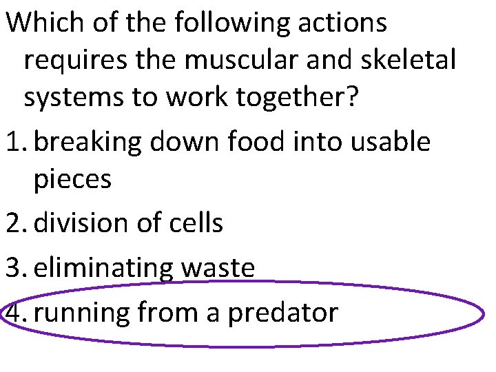 Which of the following actions requires the muscular and skeletal systems to work together?