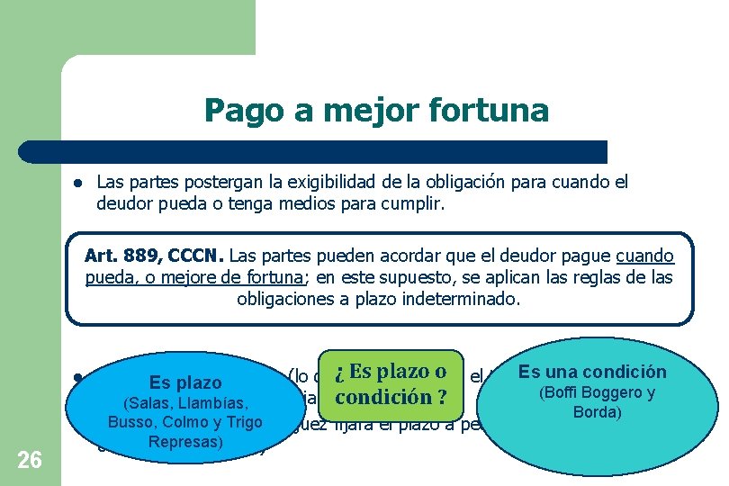 Pago a mejor fortuna l Las partes postergan la exigibilidad de la obligación para