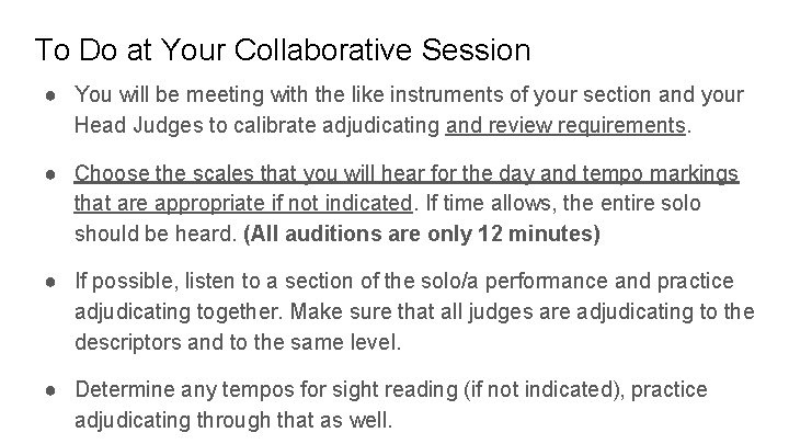 To Do at Your Collaborative Session ● You will be meeting with the like