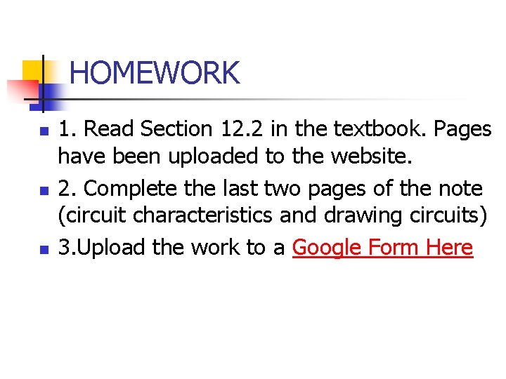 HOMEWORK n n n 1. Read Section 12. 2 in the textbook. Pages have