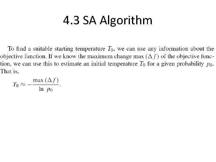 4. 3 SA Algorithm 
