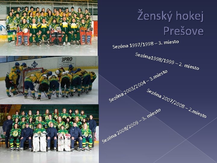  Ženský hokej v Prešove. miesto 3 – 8 9 9 1 / 7